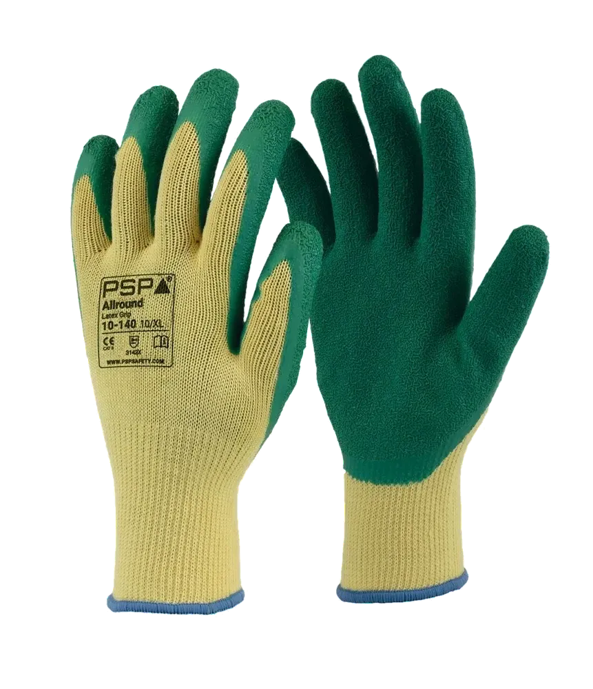 PSP 10-140 Allround Latex werkhandschoen met volledig ruwe latexcoating