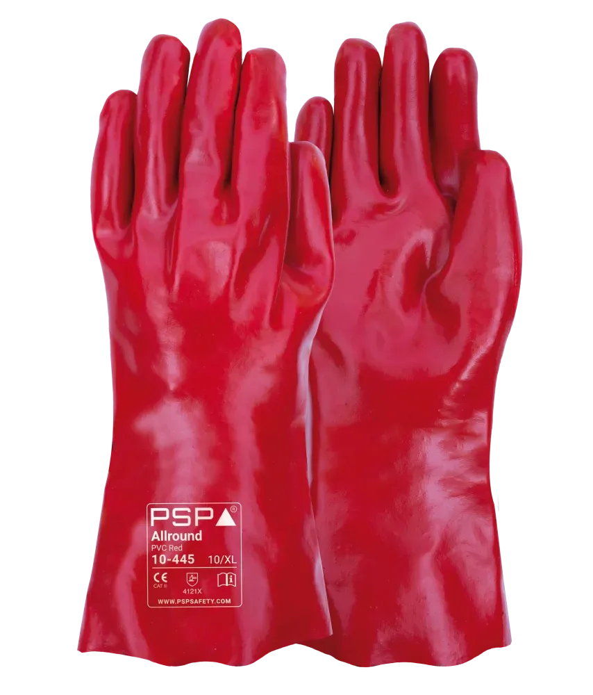 PSP 10-445 Allround Oil PVC werkhandschoen van 45 cm in rood