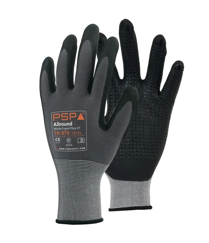 PSP 10-575 Allround Nitrile Foam Plus DT werkhandschoen met noppen op de palm