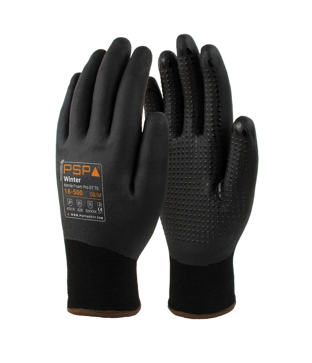 PSP 18-500 Winter Nitrile Foam Pro DT TS winterhandschoen met noppen