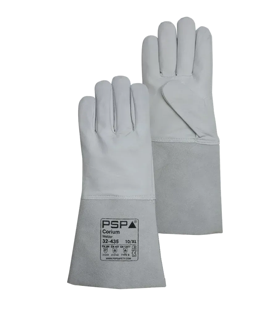 PSP 32-435 leren lashandschoen met splitlederen manchet