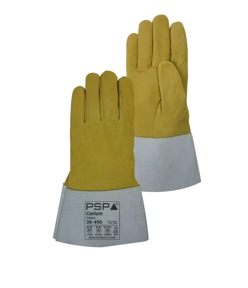 PSP 38-490 TIG lashandschoen van zandkleurig hertensplitleer