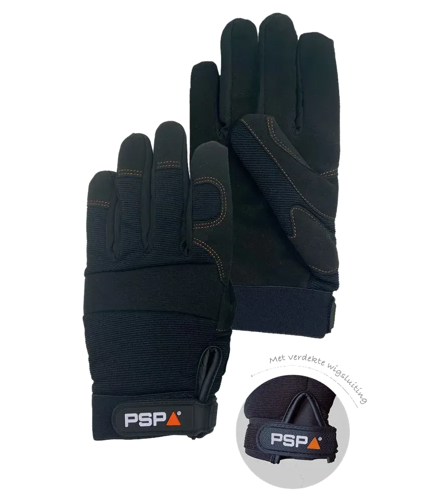 PSP 39-500 Mechanic Black Pro werkhandschoen van synthetisch leer
