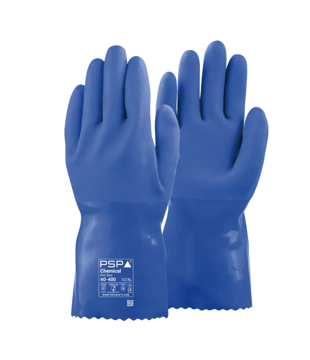 PSP 40-400 Chemical PVC Blue werkhandschoen van 30 cm