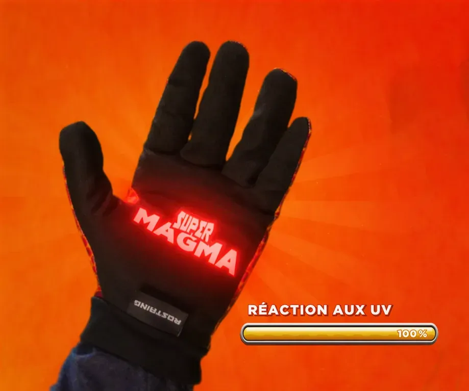 Rostaing Supermagma kinderhandschoen met uv-reactie