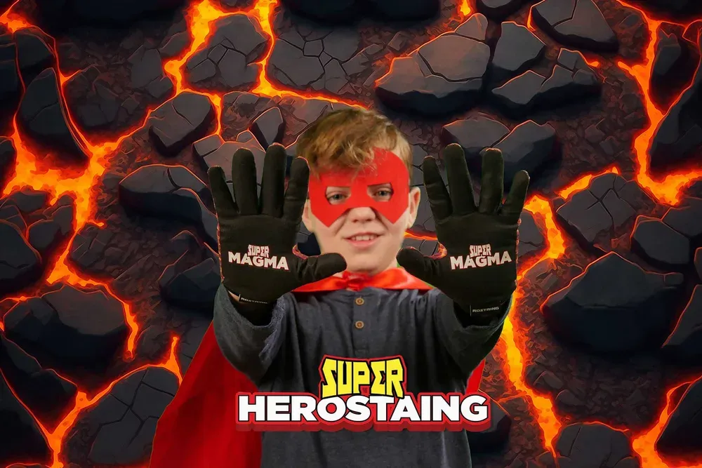Rostaing Supermagma kinderhandschoen met uv-reactie