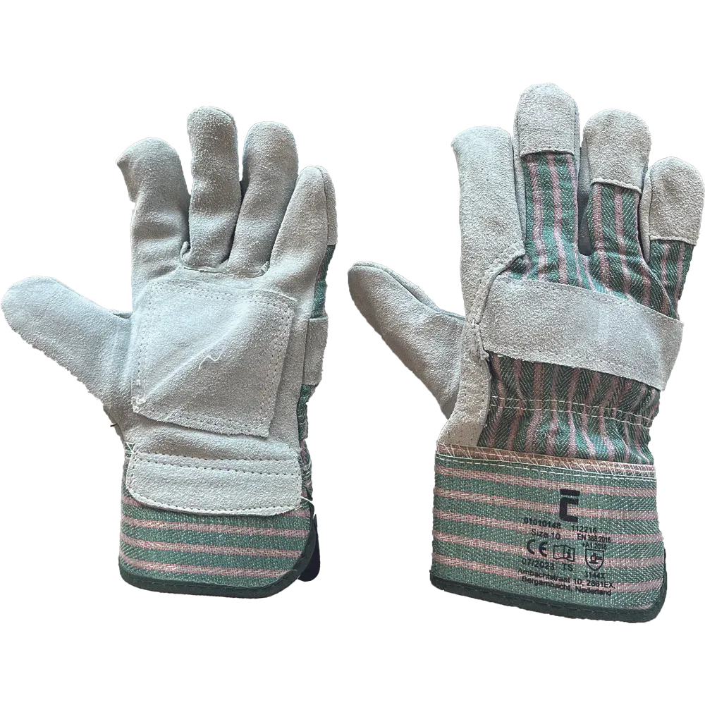 SafeWorker 112216 lederen werkhandschoen met versterkte handpalm en katoenen rug
