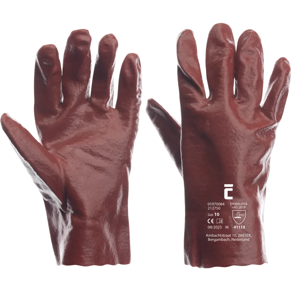SafeWorker 212750 PVC handschoen van 27 cm met katoenen voering
