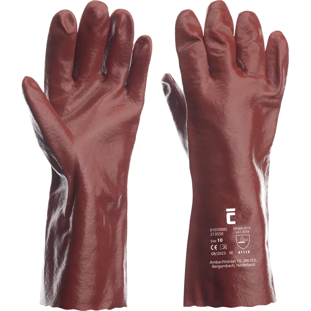 SafeWorker 213550 PVC handschoen van 35 cm met katoenen voering