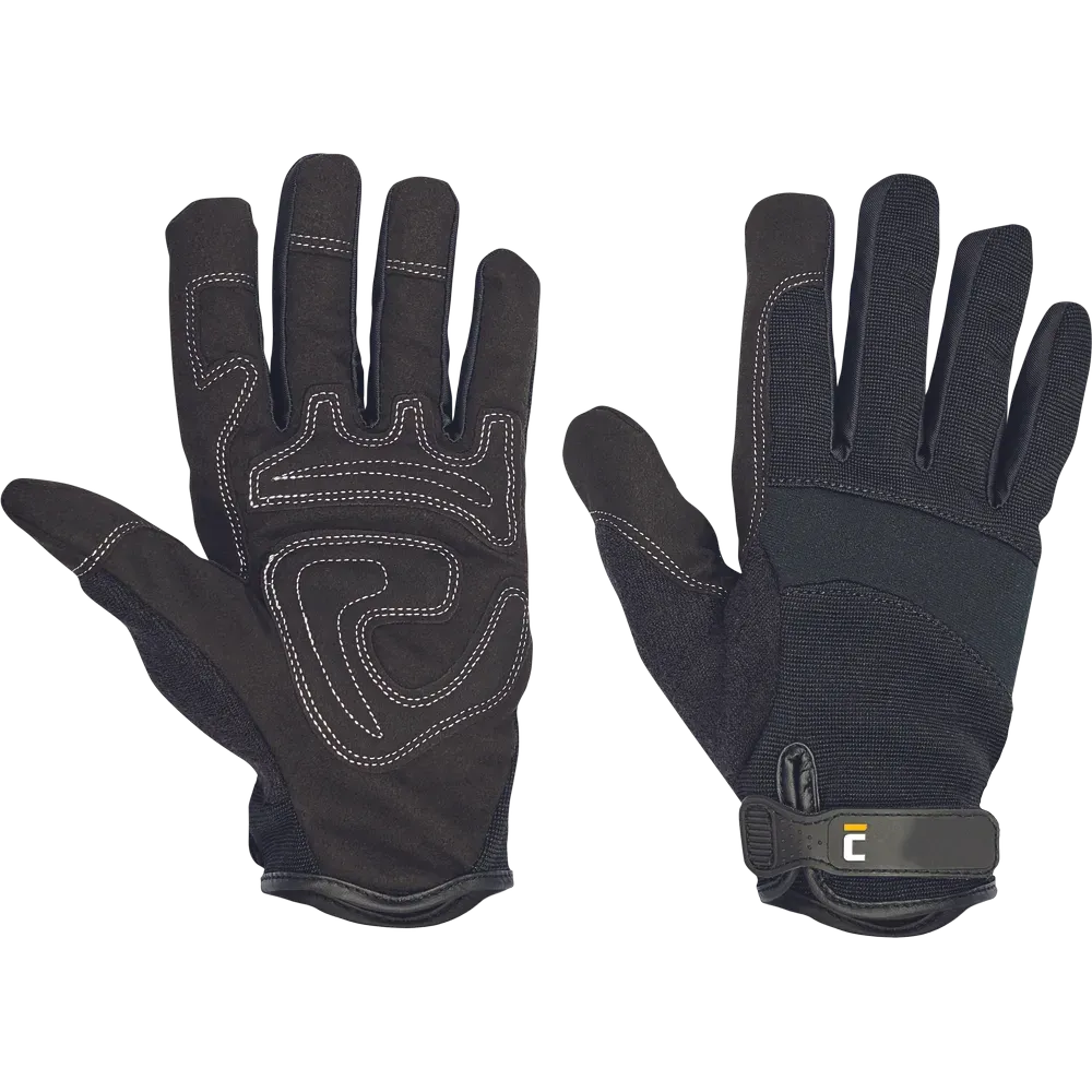 Zwarte SafeWorker Berkel TL Protect technische handschoen met clarino handpalm