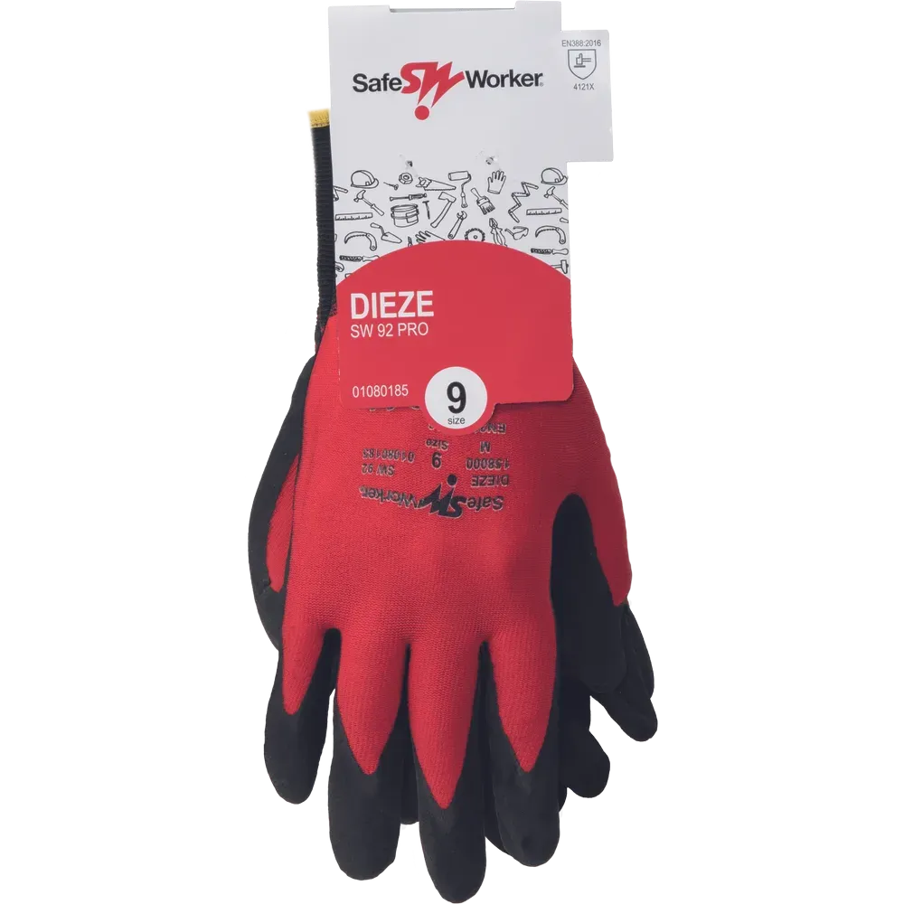 Handpalm van de SafeWorker Dieze SW 92 Pro met nitril NFT coating