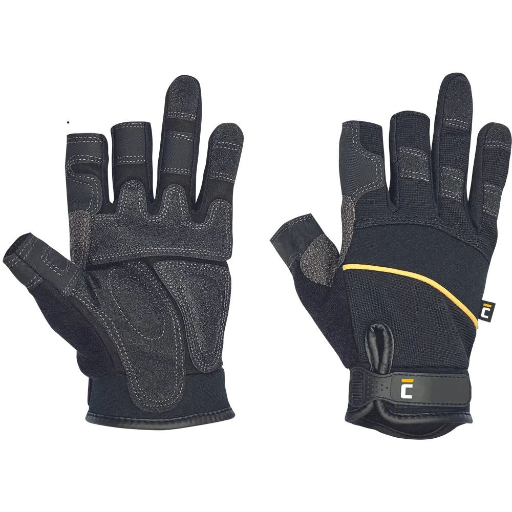 SafeWorker IJssel Sense TL Pro monteurshandschoen met open vingertoppen en dempende pads