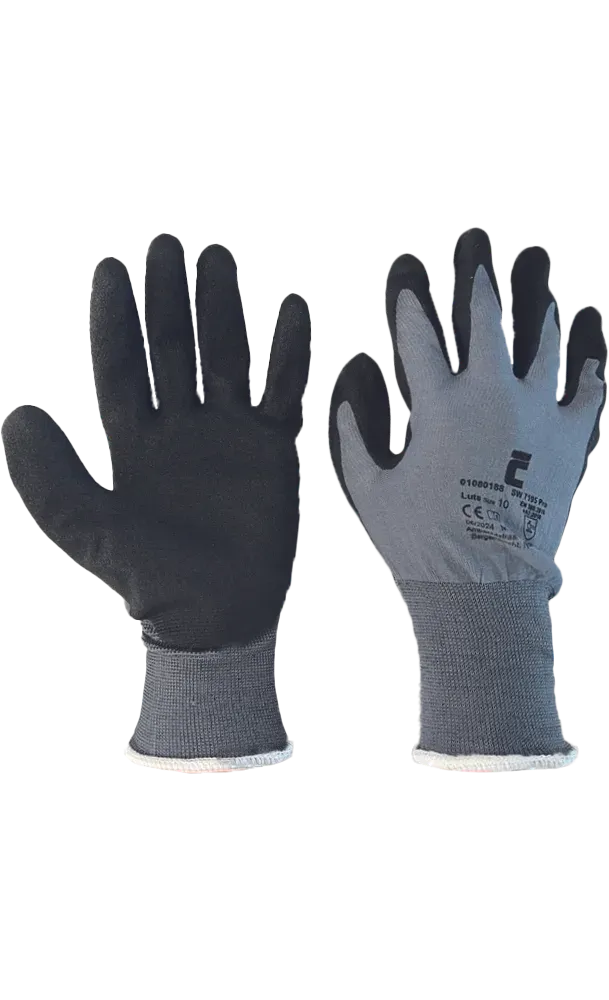 Zwarte SafeWorker Luts SW 7195 Pro handschoen met HPT coating