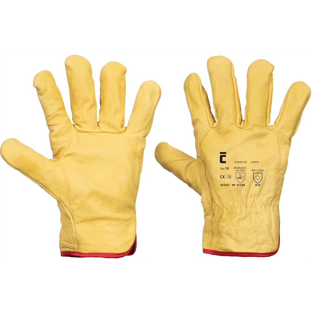 SafeWorker SW 430618 driverhandschoen van rundnerfleer met viltvoering