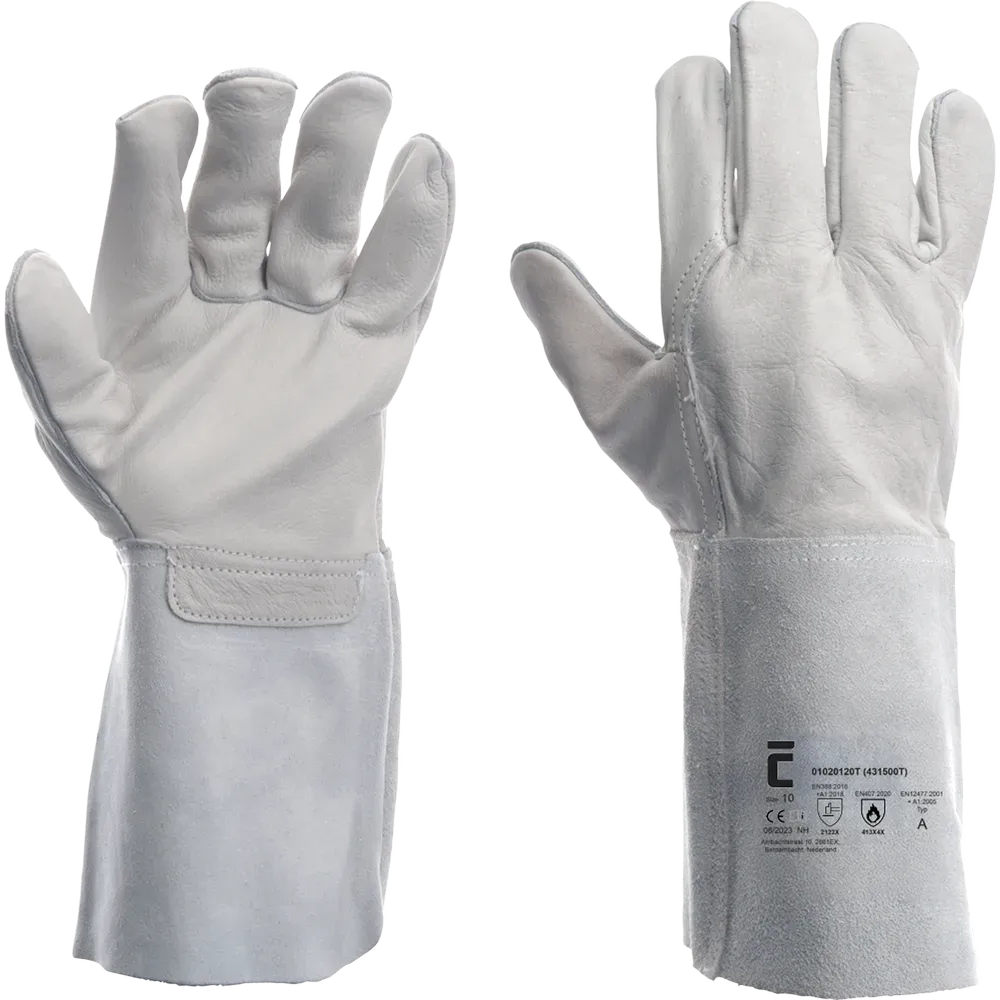 SafeWorker SW 4315 lederen werkhandschoen met splitleren kap van 15 cm