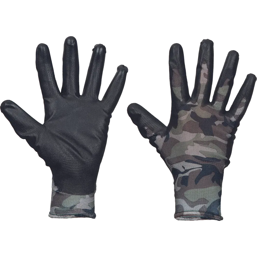 SafeWorker SW Camo lichte polyester handschoen met polyurethaan coating