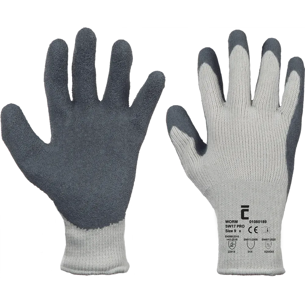SafeWorker Worm SW 17 winterhandschoen met geruwd acryl en latex coating